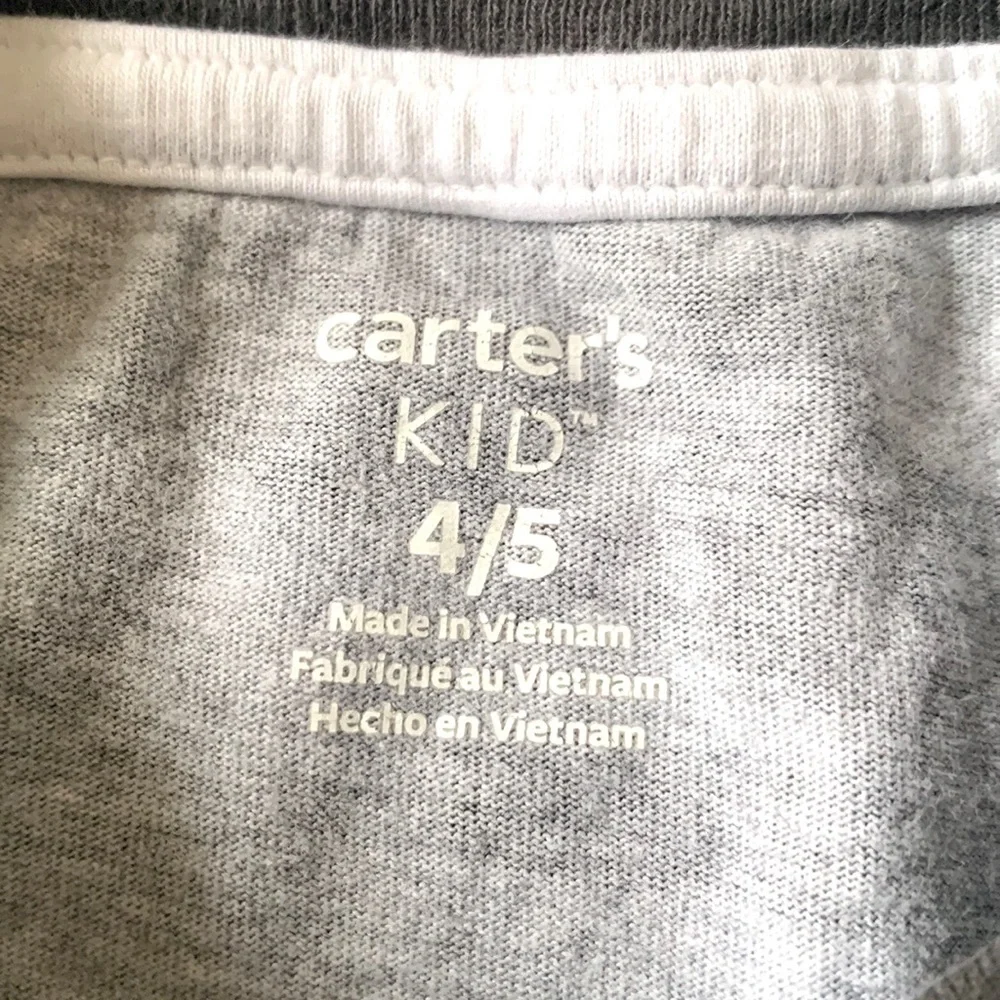 Carters Kid 4/5 Boys Gray Camo Print Shirt Sleeve Tee Kids Top 4T 5T